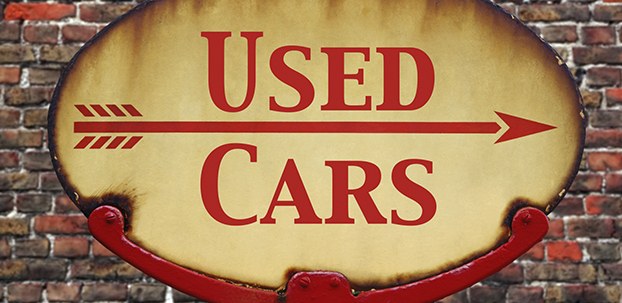 Retro sign Used cars