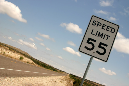 Speed limit road sign